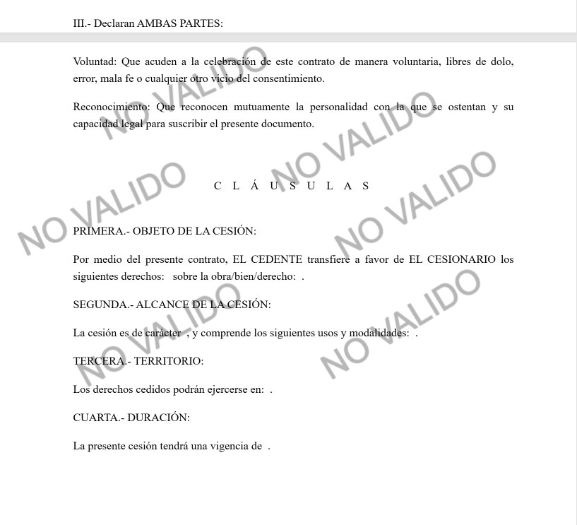Cesión de Derechos - Página 2