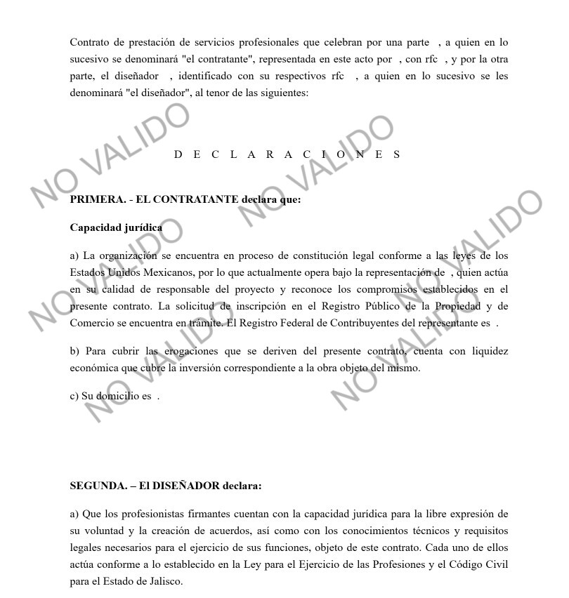 Prestación de Servicios - Página 1